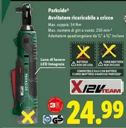 Lidl PARKSIDE Avvitatore ricaricabile a cricco offerta