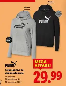 Lidl Felpa sportiva da donna o da uomo offerta