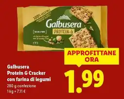 Lidl Galbusera Protein G Cracker con farina di legumi offerta