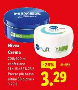 Lidl Nivea Crema offerta