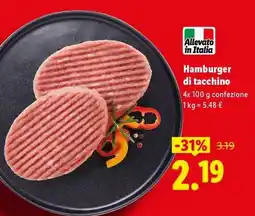 Lidl Hamburger Di Tacchino offerta