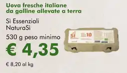 NaturaSì Uova fresche italiane da galline allevate a terra Sì Essenziali NaturaSì offerta