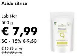 NaturaSì Acido citrico Lab Nat offerta