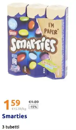 Action Smarties 3 tubetti offerta