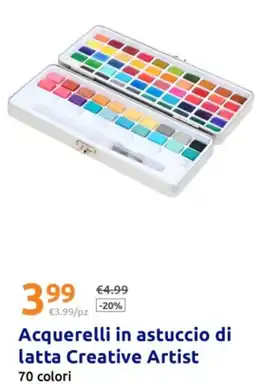 Action Acquerelli in astuccio di latta Creative Artist 70 colori offerta