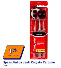 Action Spazzolini da denti Colgate Carbone 3 pezzi offerta