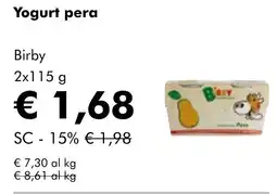 NaturaSì Yogurt pera Birby offerta