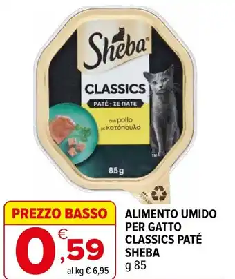 Iperal Alimento umido per gatto classics paté SHEBA offerta