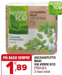 Iperal Asciugatutto maxi via verde eco PRIMIA offerta