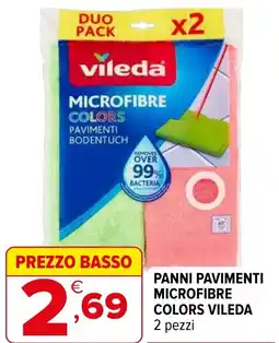 Iperal Panni pavimenti microfibre colors VILEDA 2 pezzi offerta