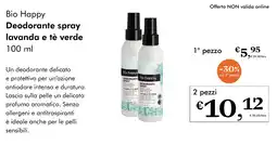 NaturaSì Bio Happy Deodorante spray lavanda e tè verde offerta