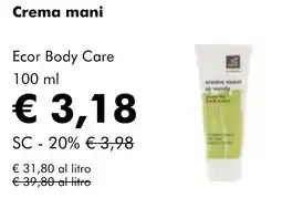 NaturaSì Crema mani Ecor Body Care offerta