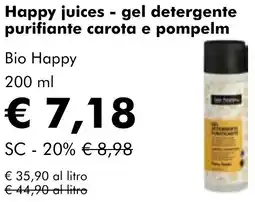 NaturaSì Happy juices - gel detergente purifiante carota e pompelm Bio Happy offerta