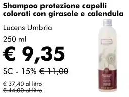NaturaSì Shampoo protezione capelli colorati con girasole e calendula Lucens Umbria offerta