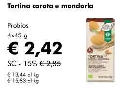 NaturaSì Tortina carota e mandorla Probios offerta