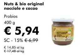 NaturaSì Nuts & bio original nocciole e cacao Probios offerta