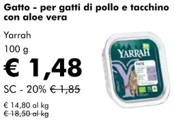 NaturaSì Gatto per gatti di pollo e tacchino con aloe vera Yarrah offerta