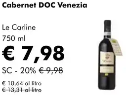 NaturaSì Cabernet DOC Venezia Le Carline offerta