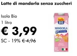 NaturaSì Latte di mandorla senza zuccheri Isola Bio offerta