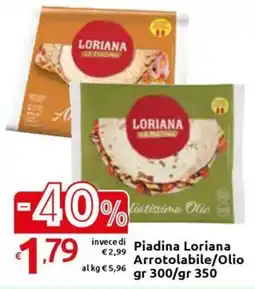 Carrefour Express Piadina Loriana Arrotolabile/Olio offerta
