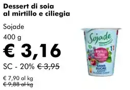 NaturaSì Dessert di soia al mirtillo e ciliegia Sojade offerta