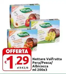 Carrefour Express Nettare Valfrutta Pera/Pesca/ Albicocca offerta