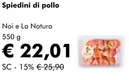 NaturaSì Spiedini di pollo Noi e La Natura offerta