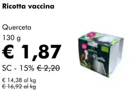NaturaSì Ricotta vaccina Querceta offerta