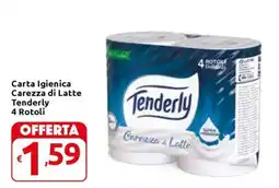 Carrefour Express Carta Igienica Carezza di Latte Tenderly 4 Rotoli offerta