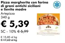 NaturaSì Pizza margherita con farina di grani antichi siciliani e lievito madre Artepizza offerta