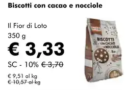 NaturaSì Biscotti con cacao e nocciole Il Fior di Loto offerta