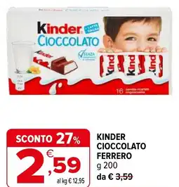 Iperal KINDER Cioccolato ferrero offerta