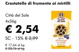 NaturaSì Crostatelle di frumento ai mirtilli Città del Sole offerta