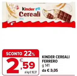 Iperal KINDER Cereali ferrero offerta