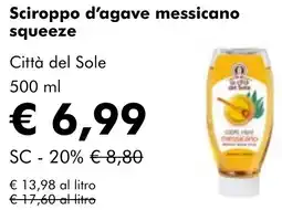 NaturaSì Sciroppo d'agave messicano squeeze Città del Sole offerta