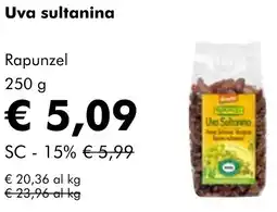 NaturaSì Uva sultanina Rapunzel offerta