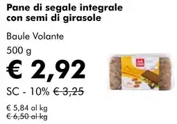 NaturaSì Pane di segale integrale con semi di girasole Baule Volante offerta