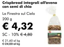 NaturaSì Crispbread integrali all'avena con semi di chia La Finestra sul Cielo offerta