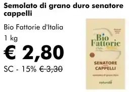 NaturaSì Semolato di grano duro senatore cappelli Bio Fattorie d'Italia offerta