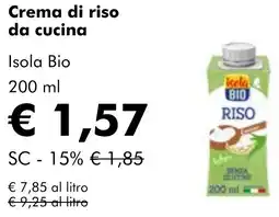 NaturaSì Crema di riso da cucina Isola Bio offerta