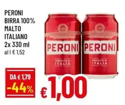 A&O Peroni birra 100% malto italiano offerta