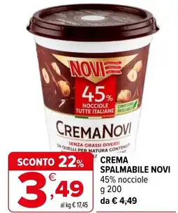 Iperal Crema spalmabile NOVI 45% nocciole offerta