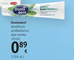 dm drogerie markt Dontodent dentifricio antibatterico alla menta offerta