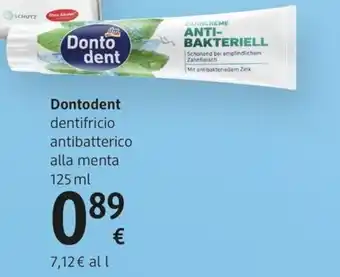 Dontodent dentifricio antibatterico alla menta