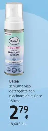 dm drogerie markt Balea schiuma viso detergente con niacinamide e zinco offerta