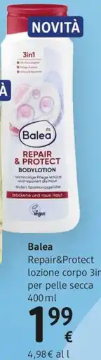 dm drogerie markt Balea Repair&Protect lozione corpo 3in1 per pelle secca offerta