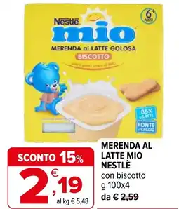 Iperal Merenda al latte MIO NESTLÈ con biscotto offerta