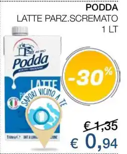 Coop PODDA LATTE PARZ.SCREMATO 1 LT offerta