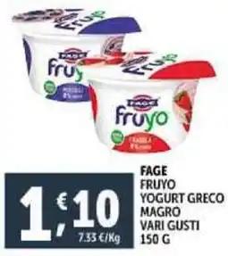 Deco Supermercati Fage fruyo yogurt greco magro offerta
