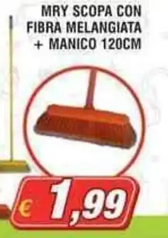 Maury's Mry scopa con fibra melangiata + manico offerta